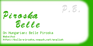 piroska belle business card